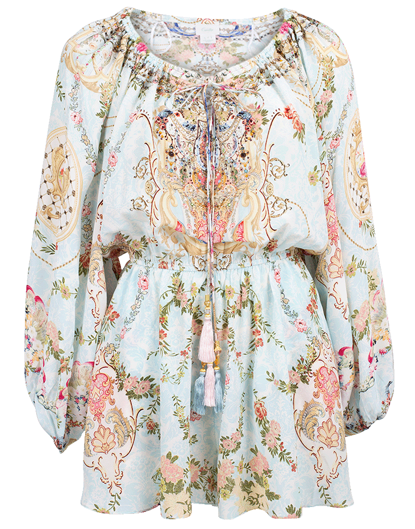 CAMILLA-Blouson Sleeve Playsuit-VERSAILL