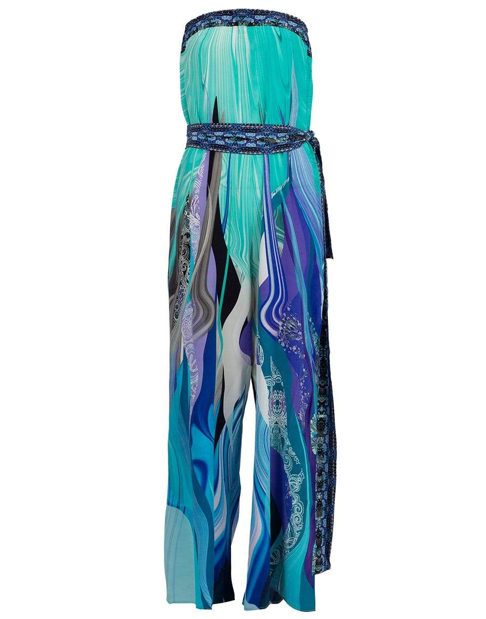 CAMILLA-Tie Waist Strapless Jumpsuit-