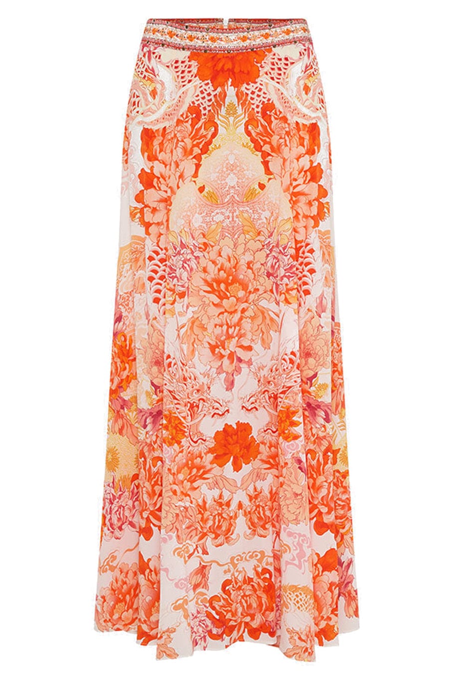 CAMILLA-Panelled Flare Long Skirt-