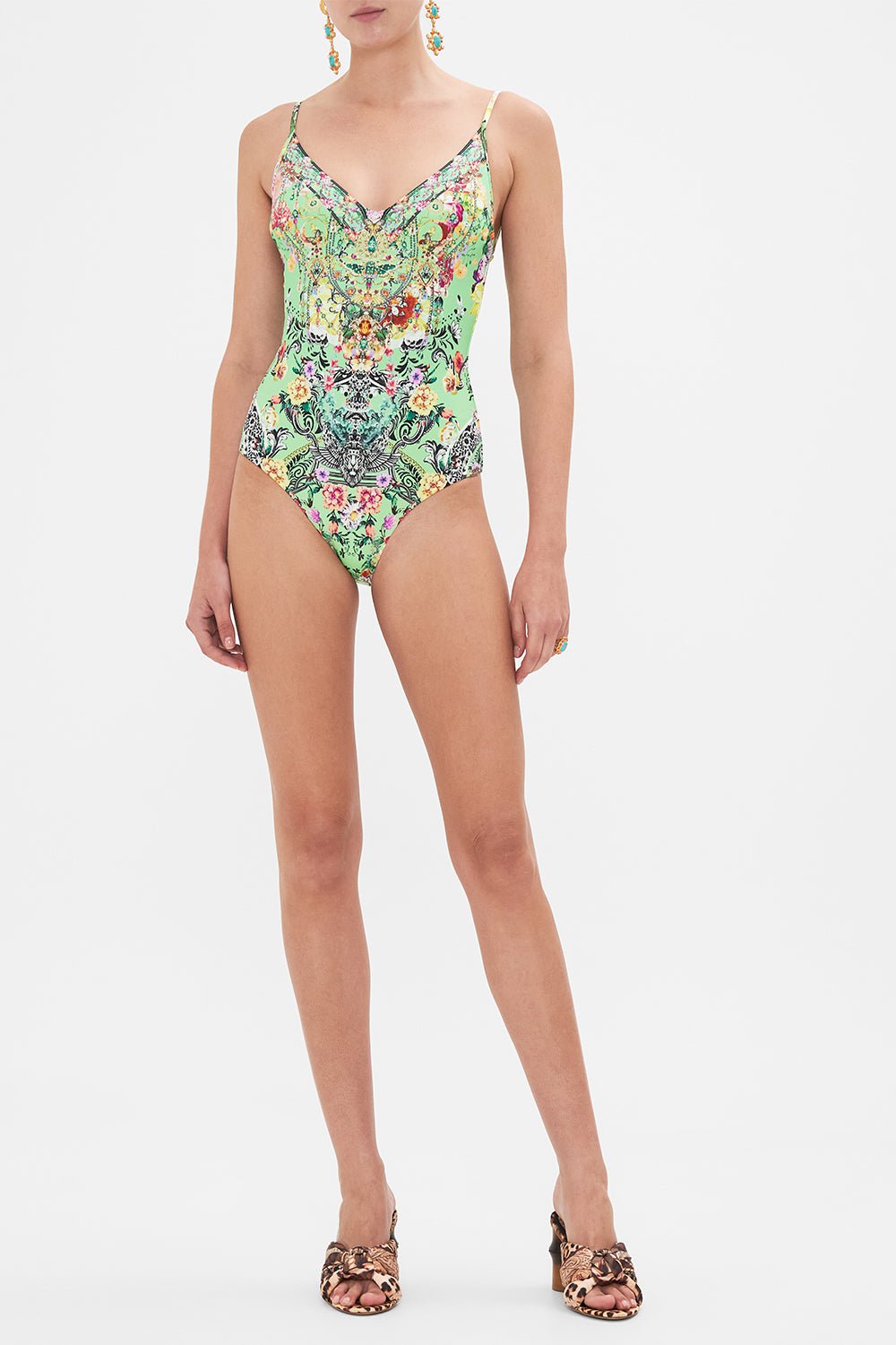 CAMILLA-Wired Vneck One Piece Swimsuit-