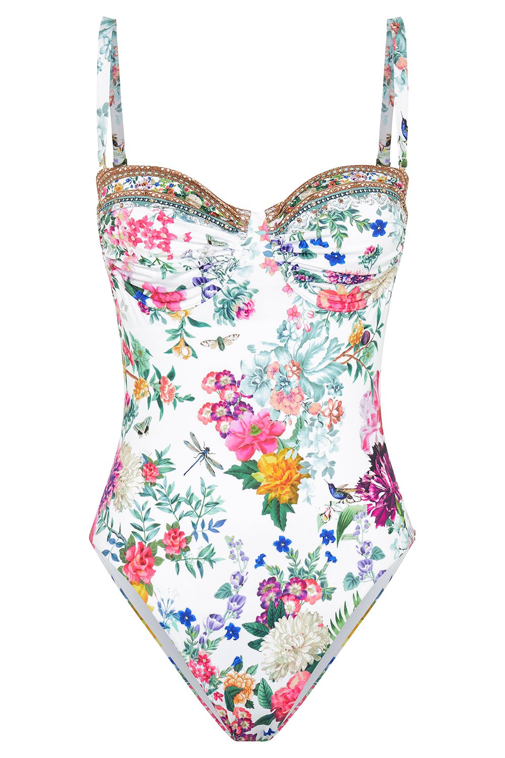 CAMILLA-Ruched Cup Underwire One Piece Swimsuit-