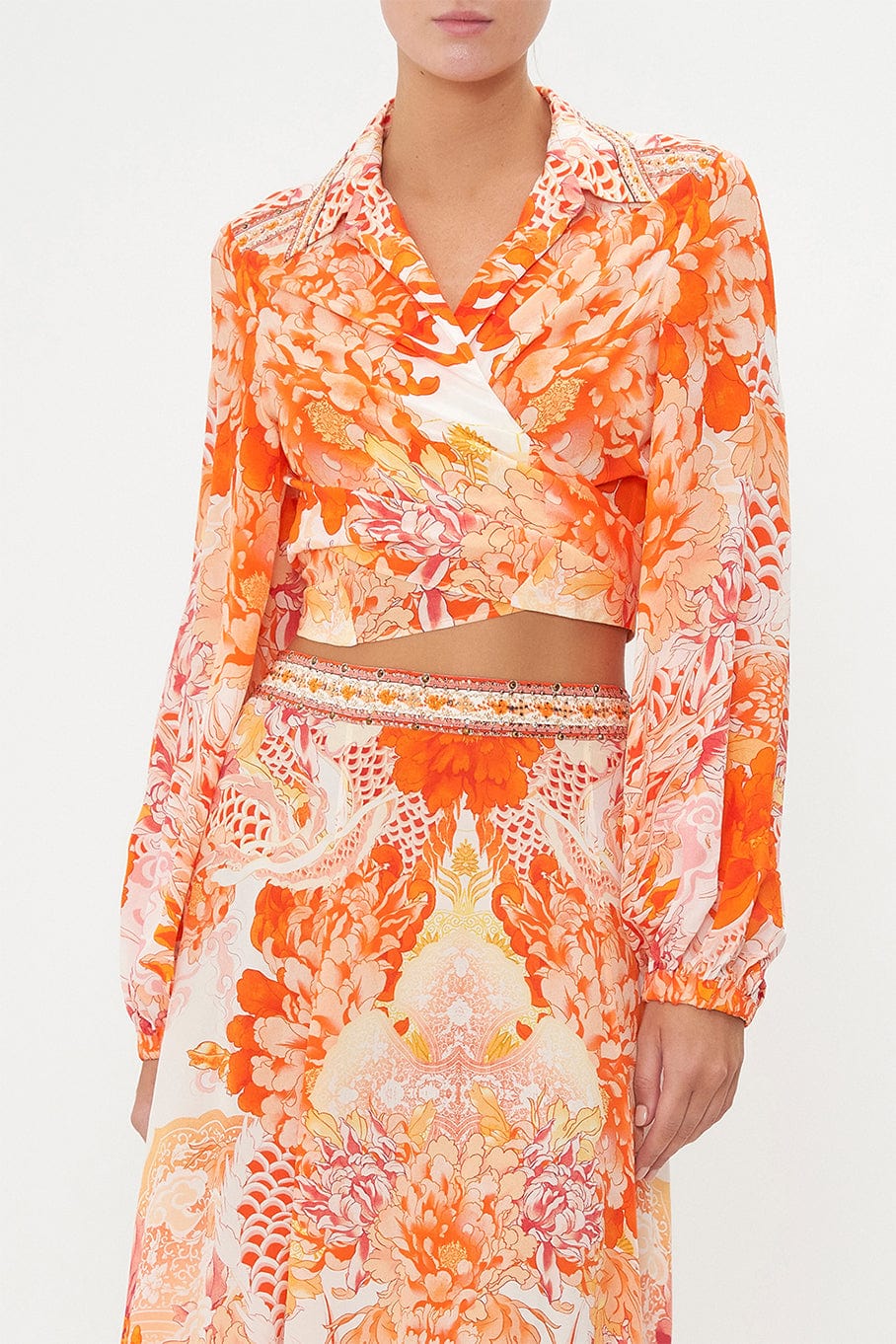 CAMILLA-Cropped Wrap Shirt-