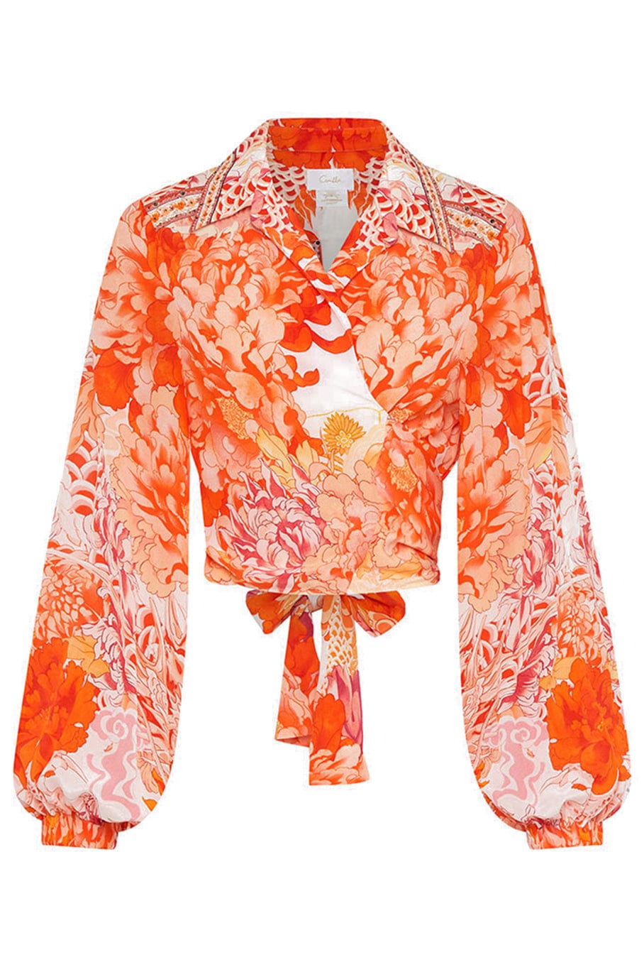 CAMILLA-Cropped Wrap Shirt-