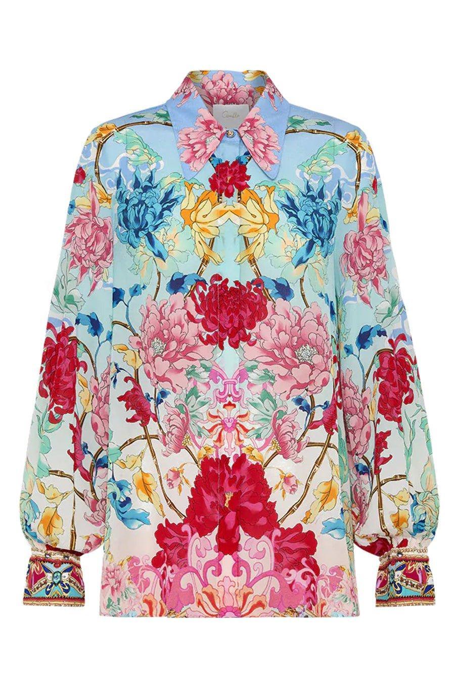 CAMILLA-Curved Collar Blouse-