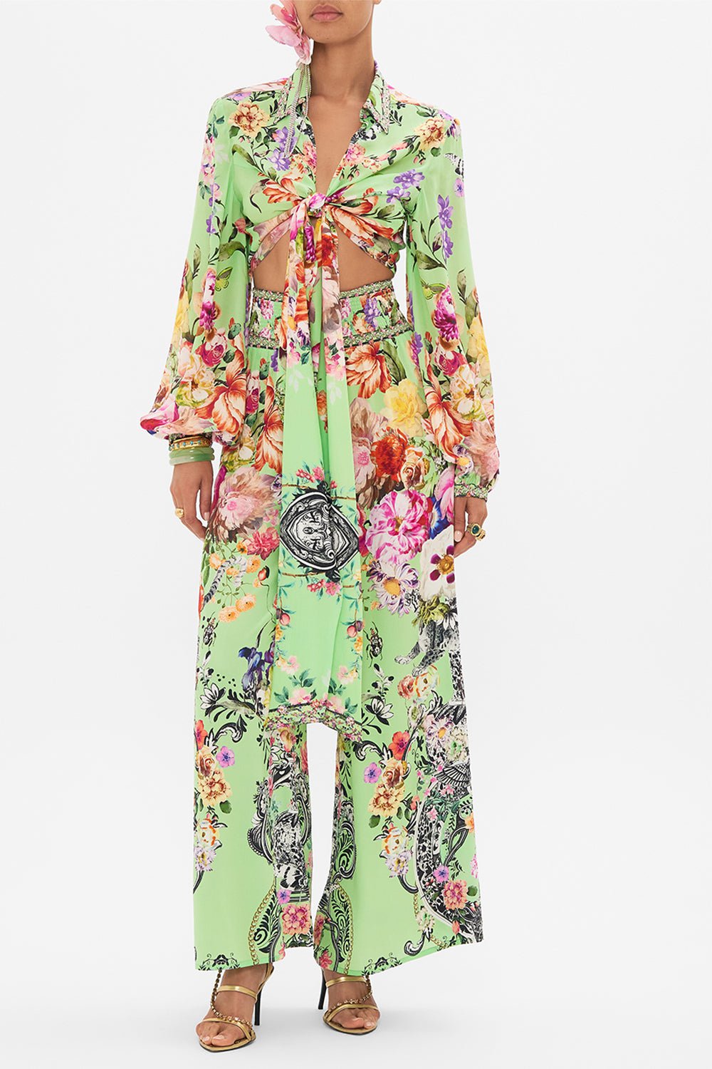 CAMILLA-Cropped Wrap Shirt-