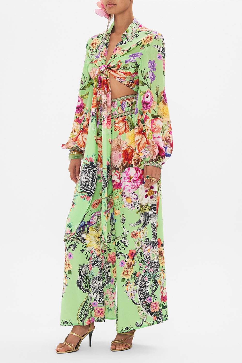 CAMILLA-Cropped Wrap Shirt-