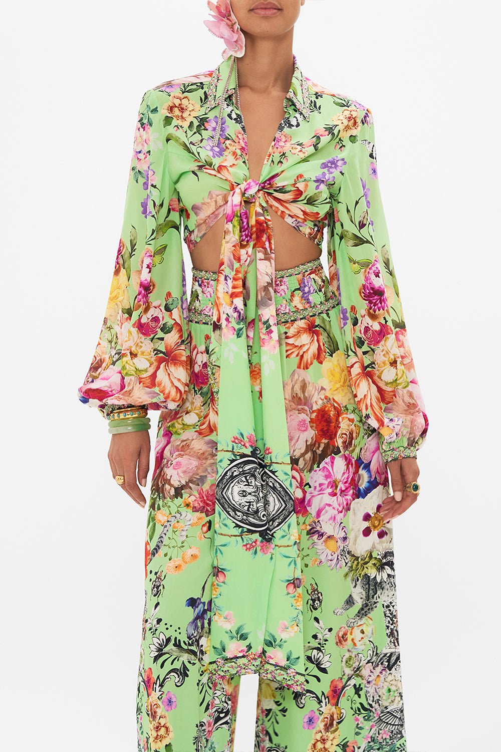 CAMILLA-Cropped Wrap Shirt-