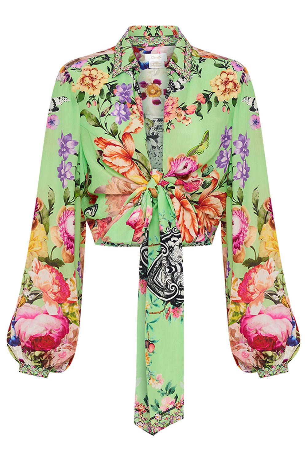 CAMILLA-Cropped Wrap Shirt-