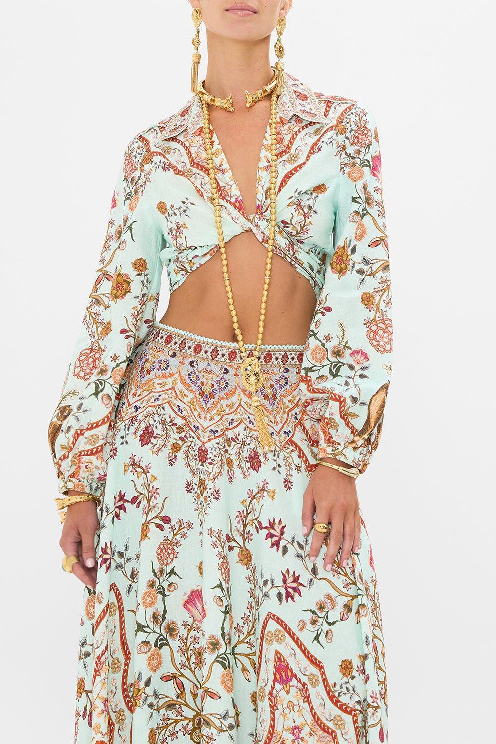 CAMILLA-Cropped Wrap Shirt-