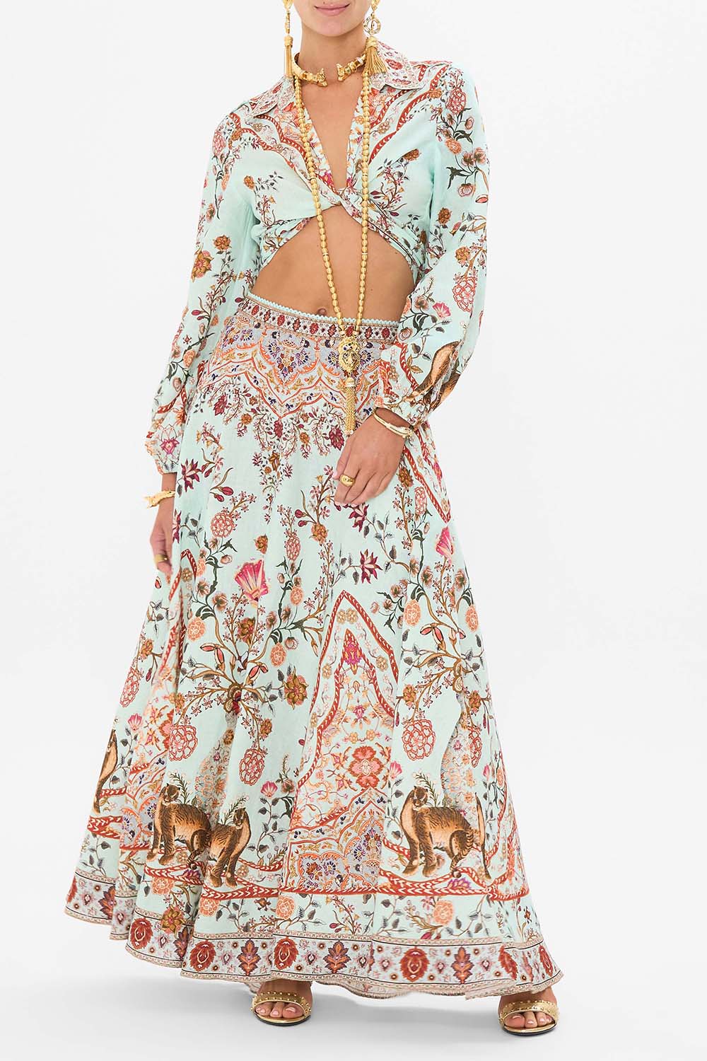 CAMILLA-Cropped Wrap Shirt-