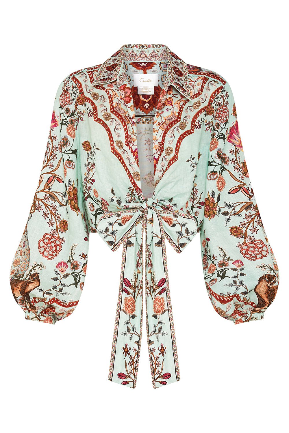 CAMILLA-Cropped Wrap Shirt-