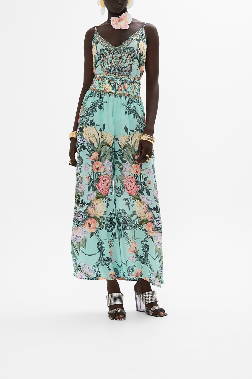 CAMILLA-V Neck Cami - Petal Promise Land-