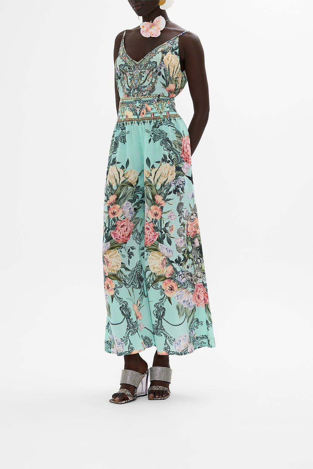 CAMILLA-V Neck Cami - Petal Promise Land-