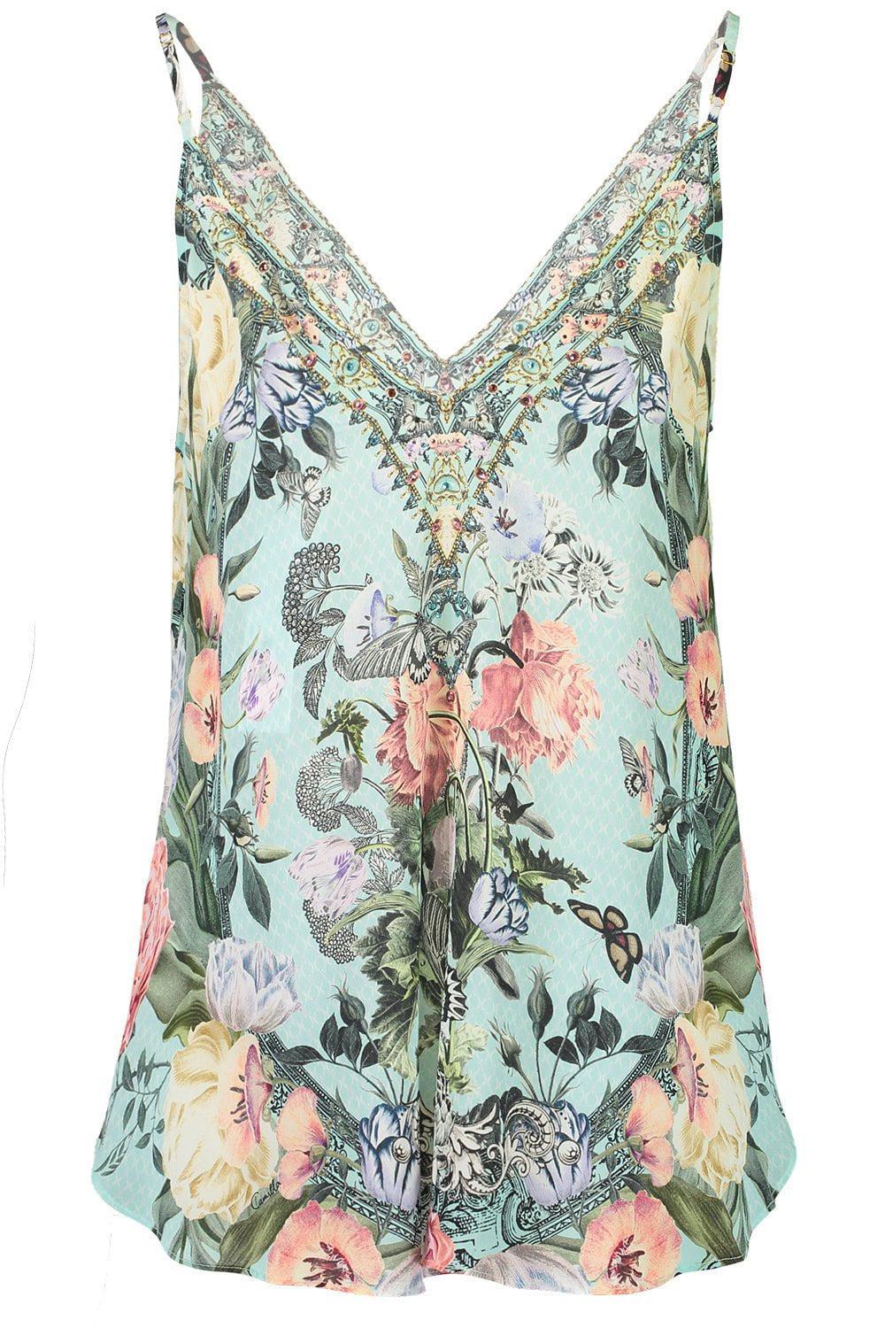 CAMILLA-V Neck Cami - Petal Promise Land-