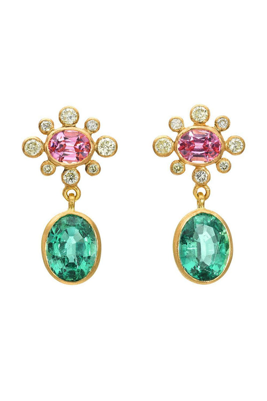 Emerald Rani Earrings-YELLOW GOLD-JEWELRYFINE JEWELEARRING-CAMILLE BEINHORN