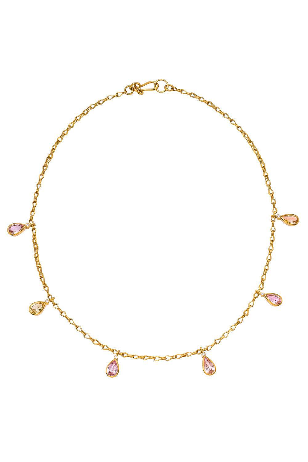 Sapphire Diamond Flare Necklace-YELLOW GOLD-16-JEWELRYFINE JEWELNECKLACE O-CAMILLE BEINHORN