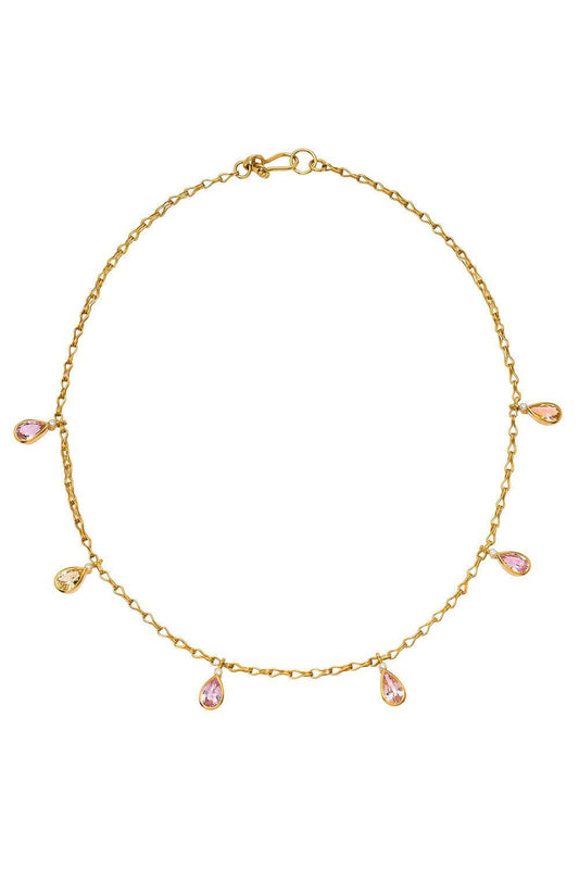 Sapphire Diamond Flare Necklace-YELLOW GOLD-16-JEWELRYFINE JEWELNECKLACE O-CAMILLE BEINHORN