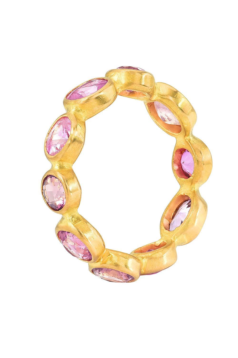 Pink Sapphire Infiniti Ring-YELLOW GOLD-5.75-JEWELRYFINE JEWELRING-CAMILLE BEINHORN