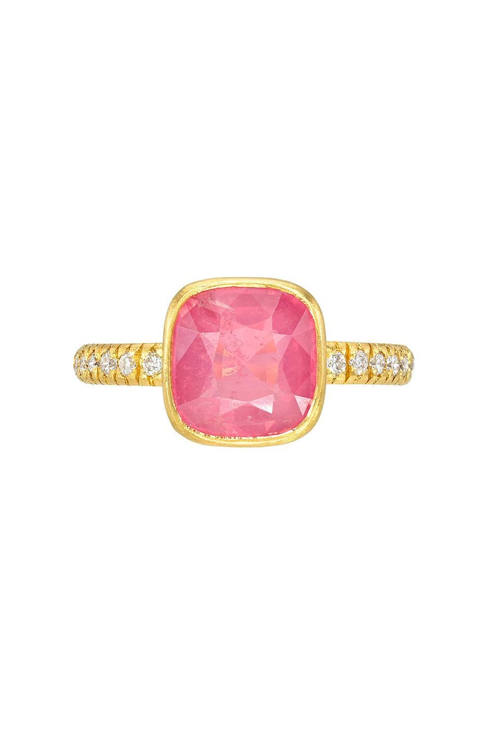  Mahenge Spinel Bezel Ring-YELLOW GOLD-6.5-JEWELRYFINE JEWELRING-CAMILLE BEINHORN 