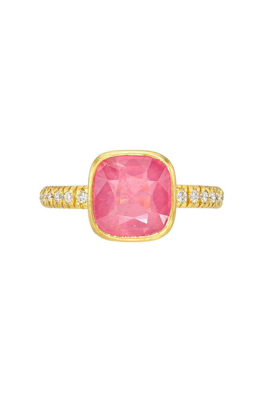 Mahenge Spinel Bezel Ring-YELLOW GOLD-6.5-JEWELRYFINE JEWELRING-CAMILLE BEINHORN