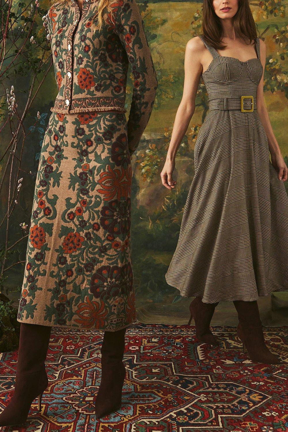 CARA CARA-Calypso Dress - Houndstooth Plaid-