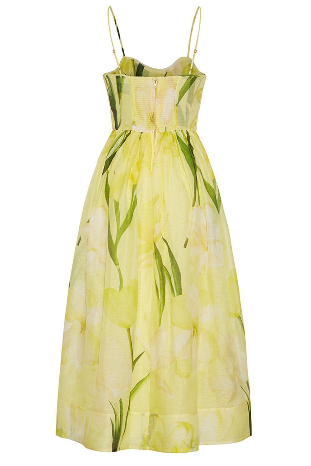 Alba Midi Dress - Lillian Lemon-YELLOW-2-CLOTHINGDRESSCASUAL-CARA CARA