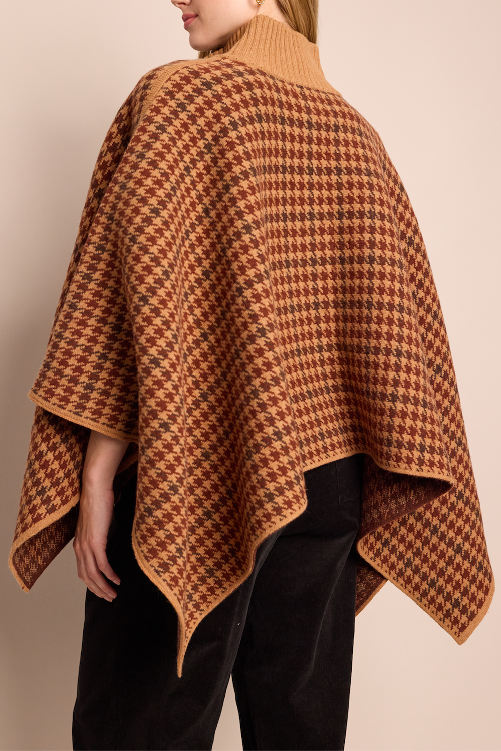 Pagoda Check Cape-MLT CAML-XS-CLOTHINGTOPPONCHO-CARA CARA