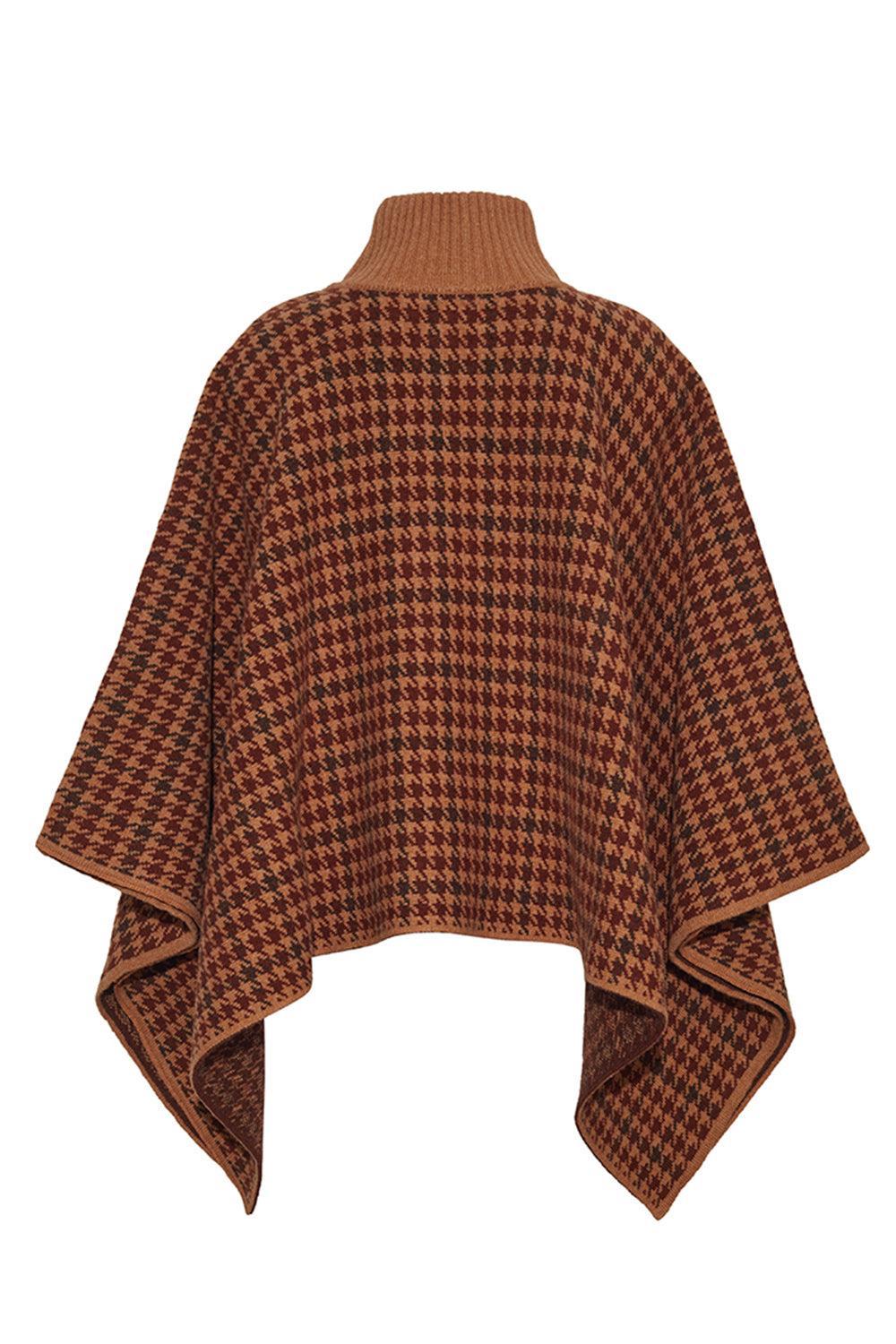 Pagoda Check Cape-MLT CAML-XS-CLOTHINGTOPPONCHO-CARA CARA