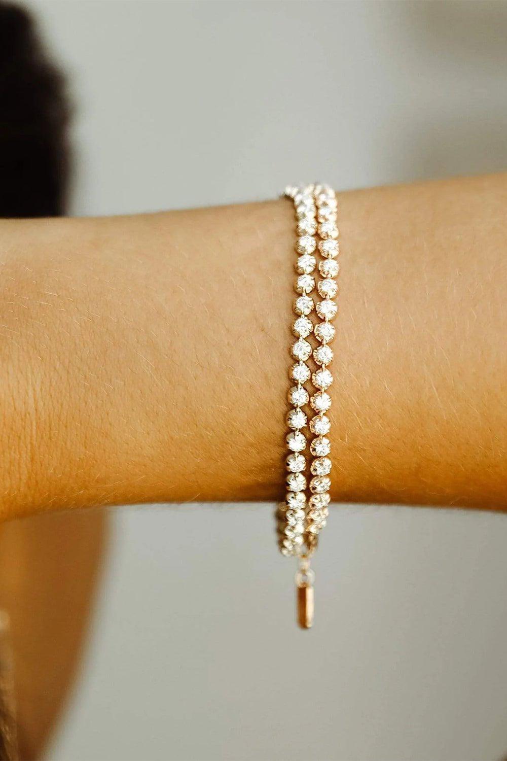 CARBON & HYDE-Rosette Tennis Bracelet - Rose Gold-ROSE GOLD