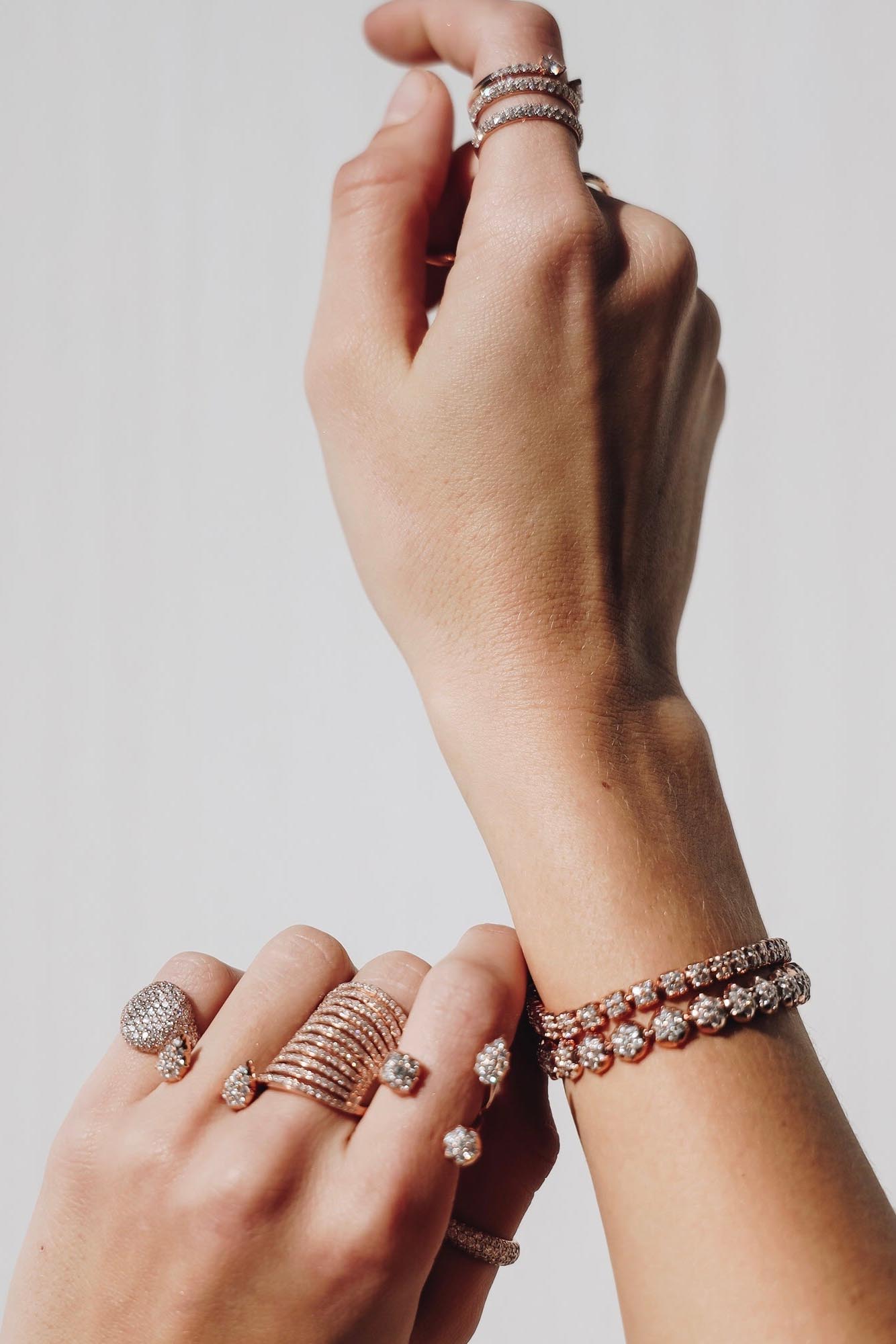 CARBON & HYDE-Crown Tennis Bracelet - White Gold-WHITE GOLD
