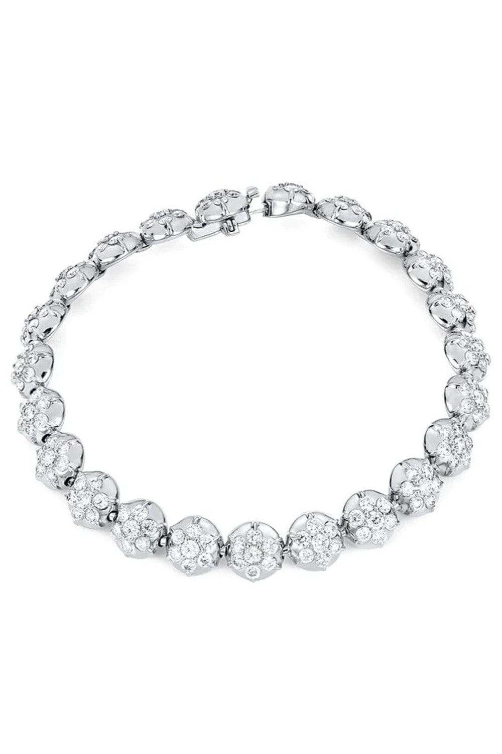 CARBON & HYDE-Crown Tennis Bracelet - White Gold-WHITE GOLD