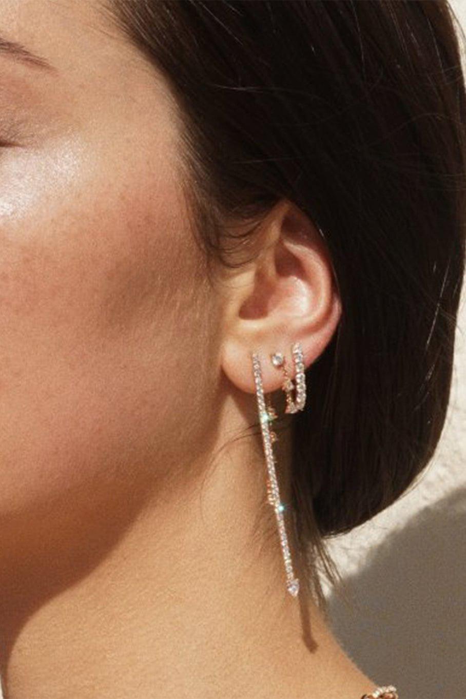 CARBON & HYDE-Sparkler Pin Earrings-ROSE GOLD