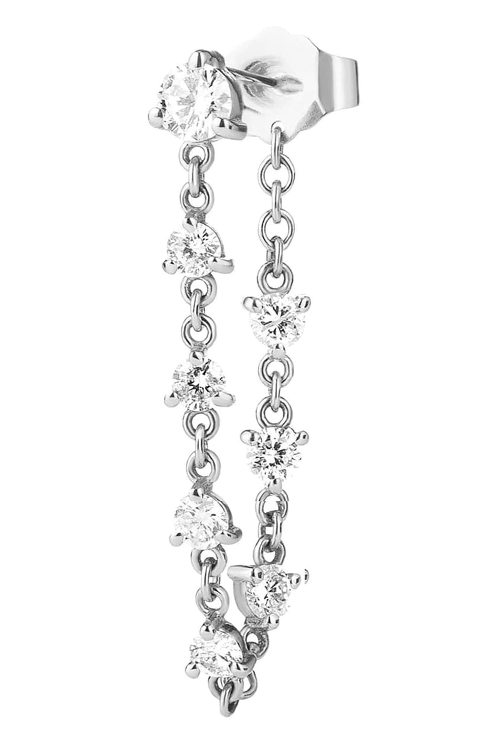 CARBON & HYDE-Sparkler Ear Chain - White Gold-WHITE GOLD