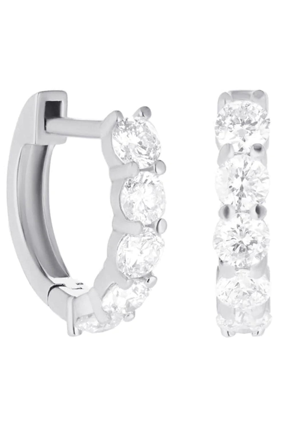 CARBON & HYDE-Sparkler Huggies -White Gold-WHITE GOLD