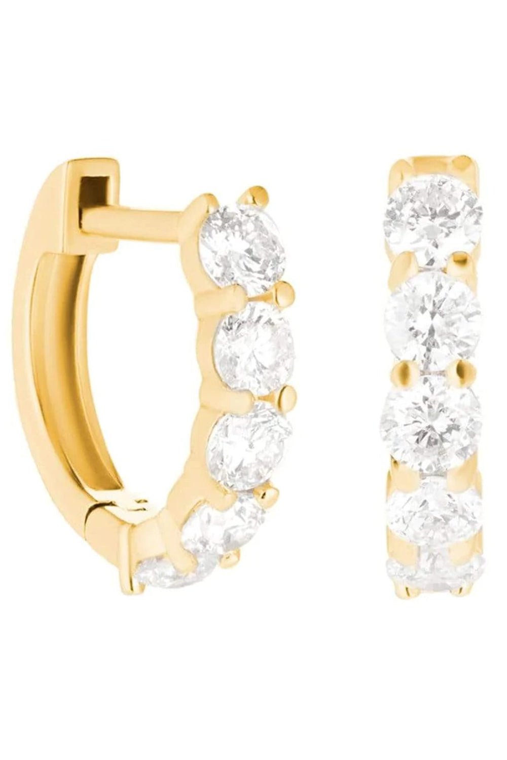 CARBON & HYDE-Sparkler Huggies - Yellow Gold-YELLOW GOLD
