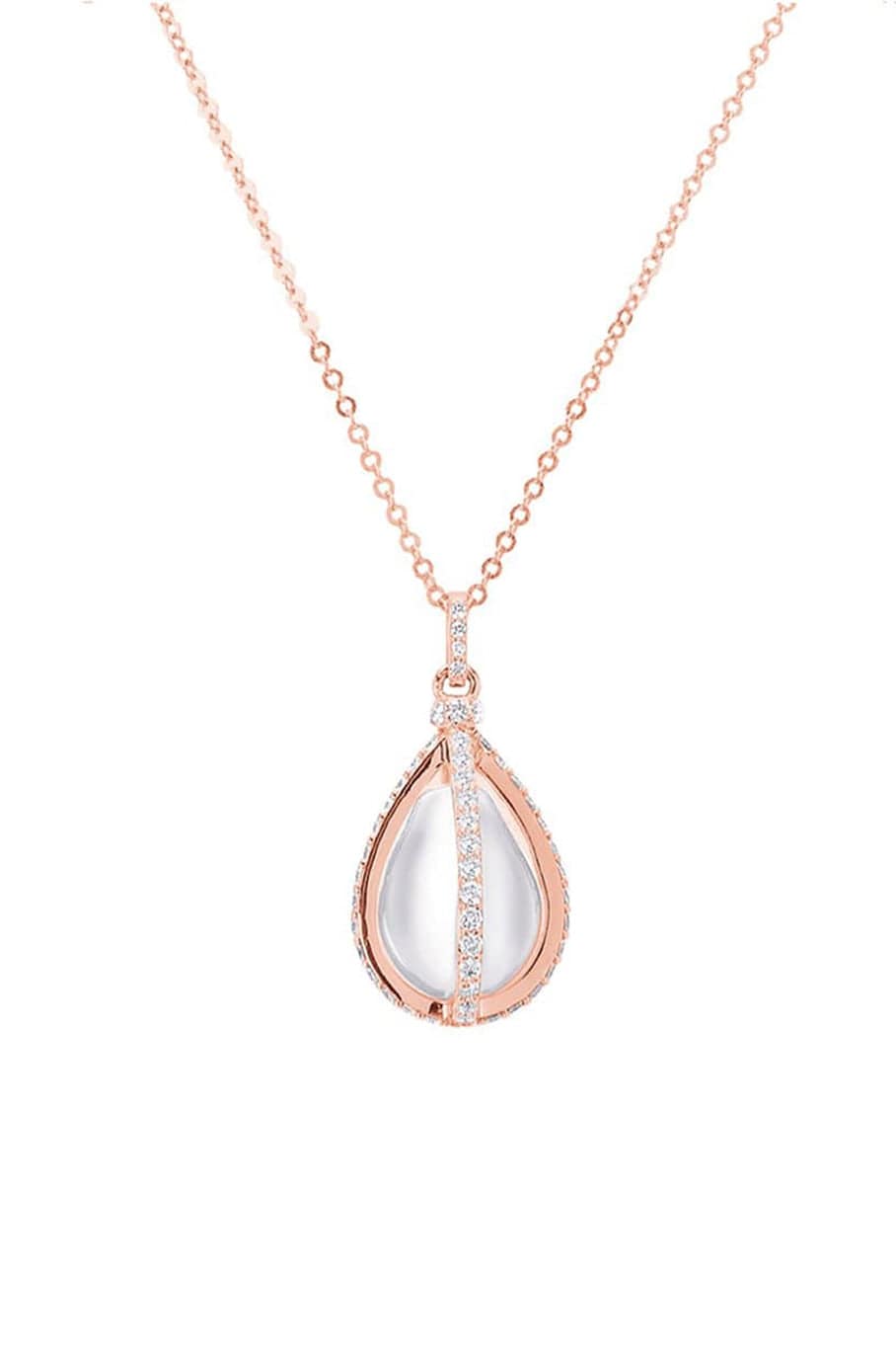 CARBON & HYDE-Pearl Cage Necklace - Rose Gold-ROSE GOLD