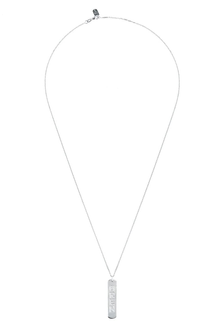 CARBON & HYDE-Longtag Necklace - White Gold-WHITE GOLD