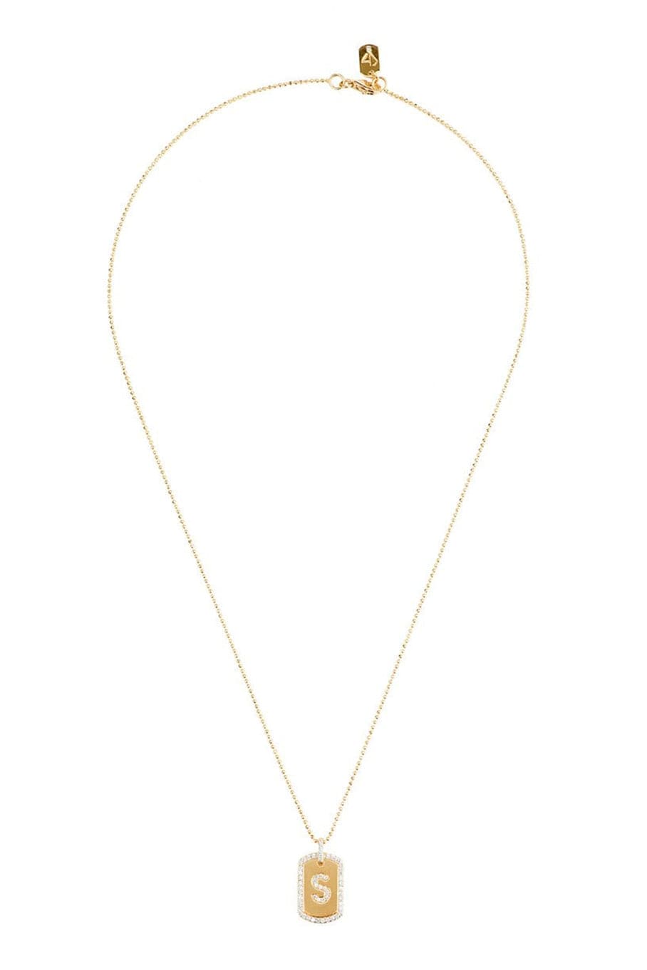 CARBON & HYDE-Initial Dogtag Necklace - Yellow Gold-YELLOW GOLD
