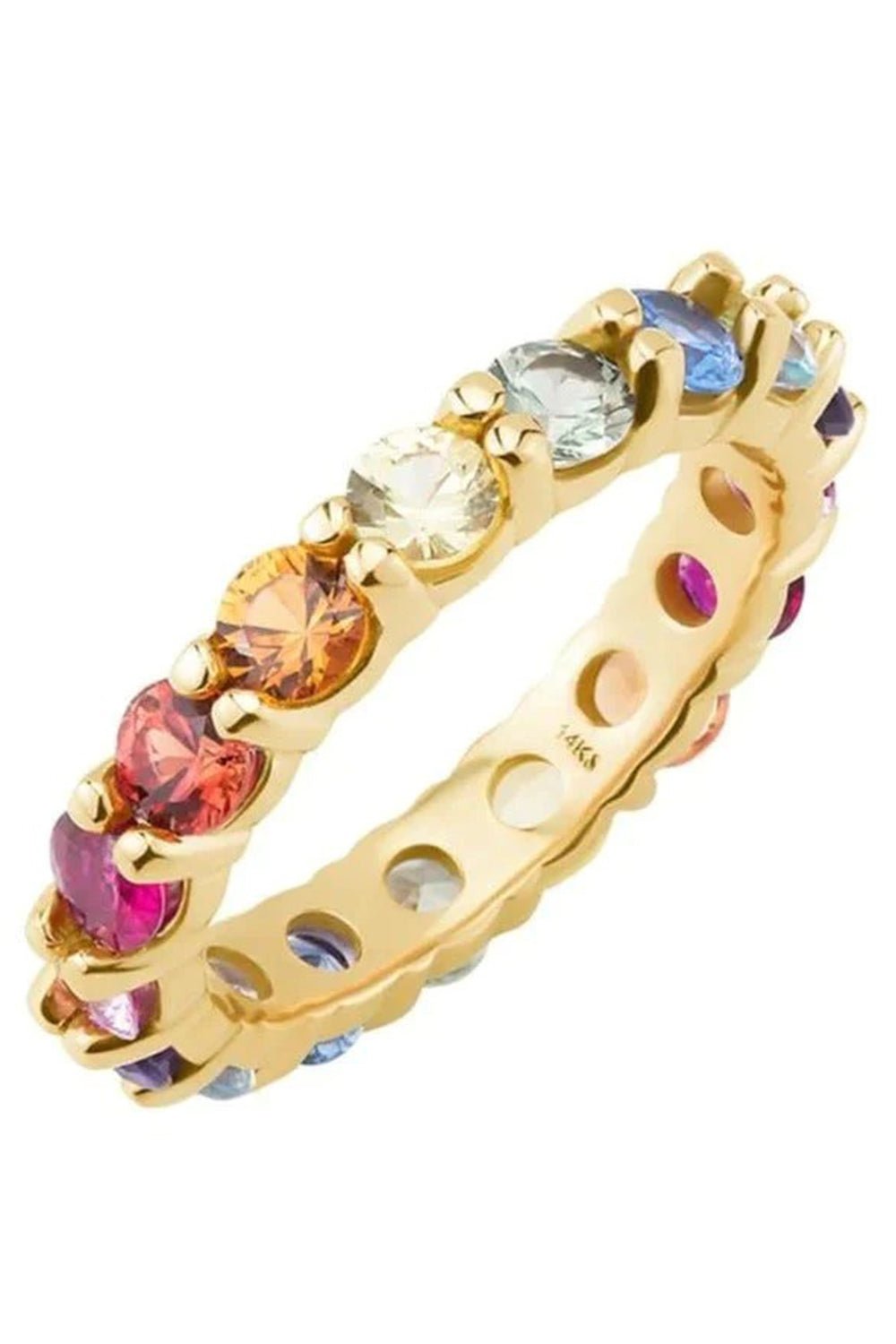 CARBON & HYDE-Rainbow Eternity Band - Yellow Gold-