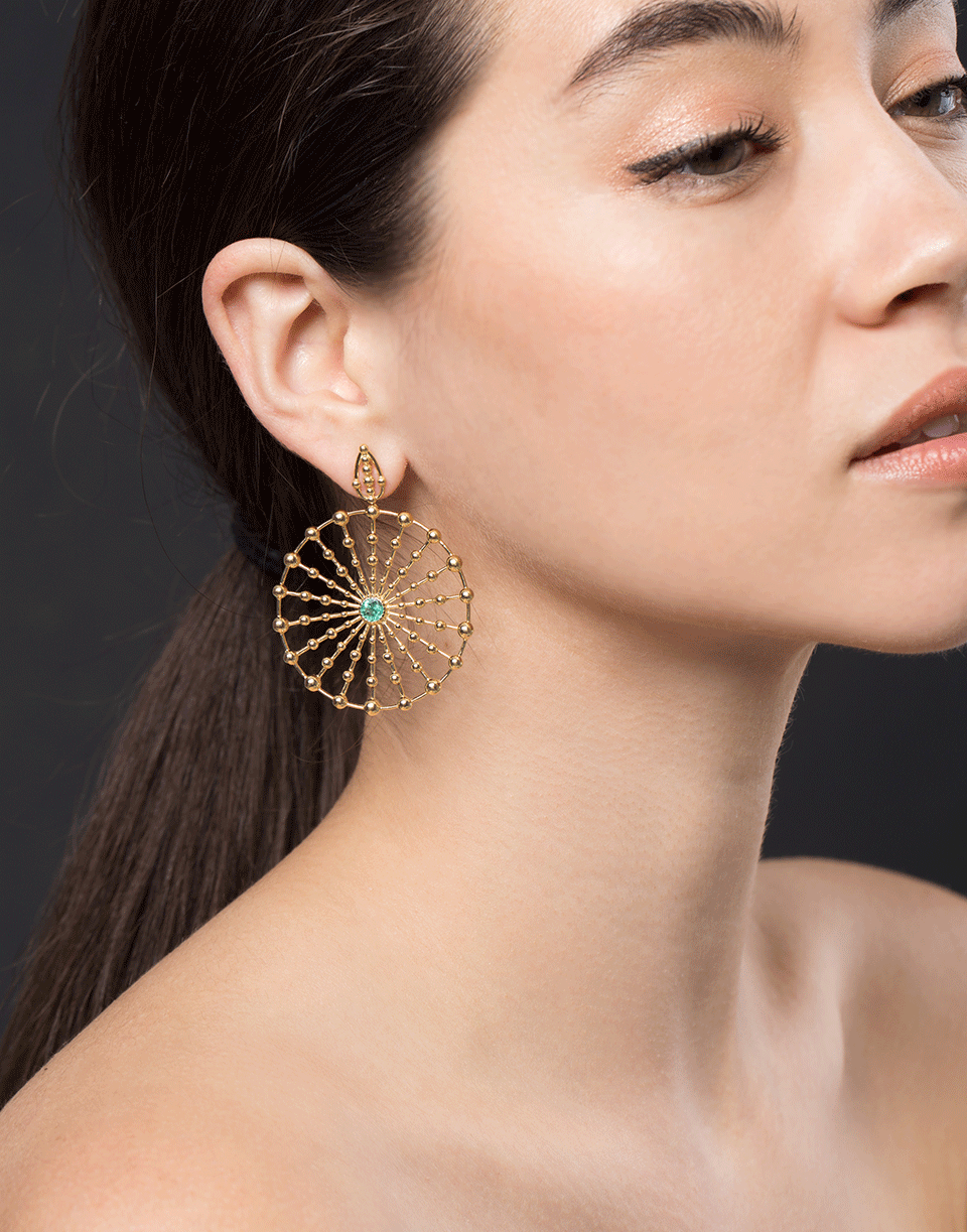 CARLA AMORIM-Emerald Sempre Viva Maior Earrings-YELLOW GOLD