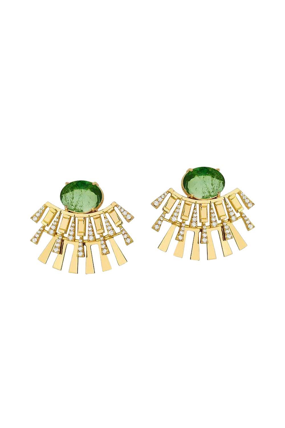 Green Tourmaline Valentim Earrings-YELLOW GOLD-JEWELRYFINE JEWELEARRING-CAROL KAUFFMANN