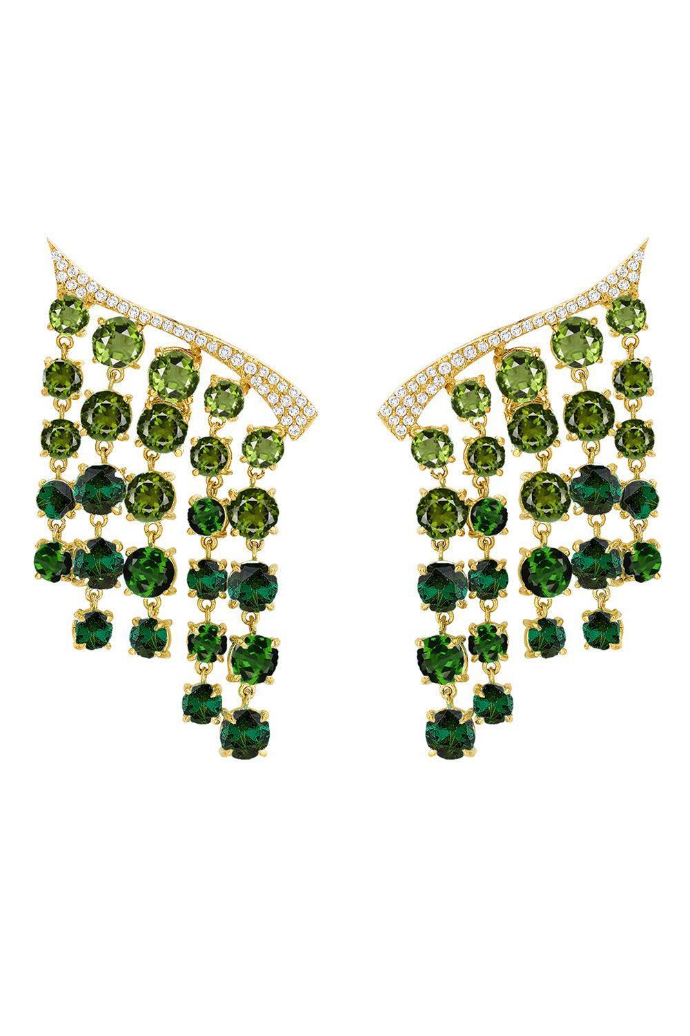 Tourmaline Bossa Nova Earrings-YELLOW GOLD-JEWELRYFINE JEWELEARRING-CAROL KAUFFMANN