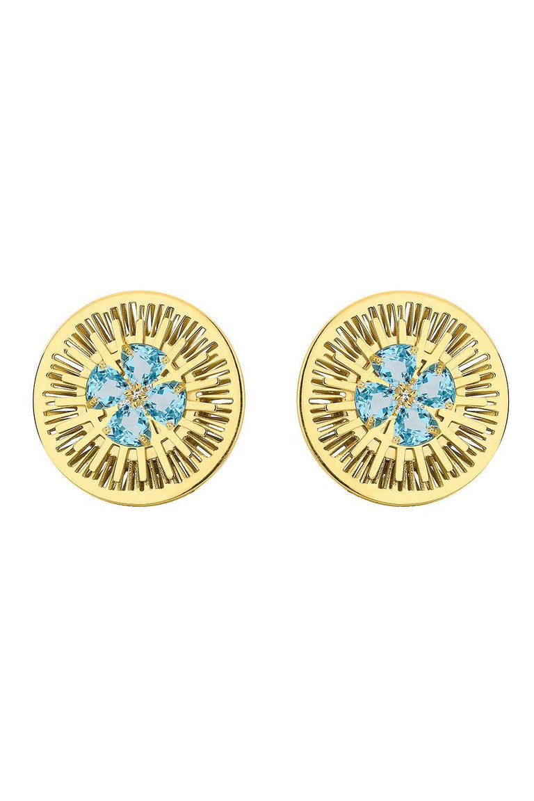 Blue Topaz Explosion Earrings