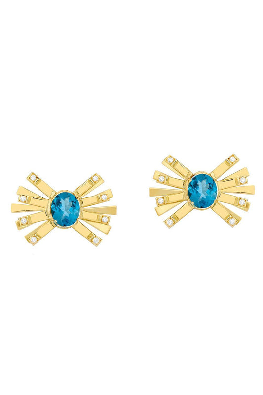 Blue Topaz Mini Farfalle Earrings-YELLOW GOLD-JEWELRYFINE JEWELEARRING-CAROL KAUFFMANN