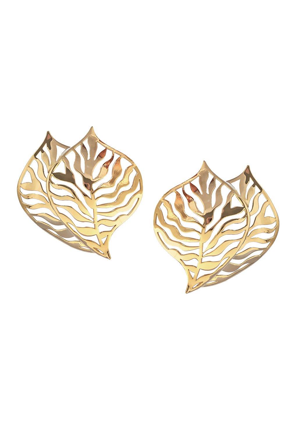 CAROL KAUFFMANN-Coral Earrings-YELLOW GOLD