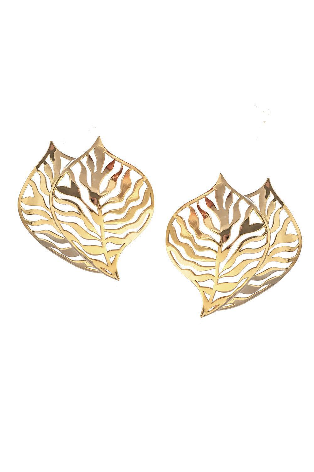Coral Pattern Earrings-YELLOW GOLD-JEWELRYFINE JEWELEARRING-CAROL KAUFFMANN