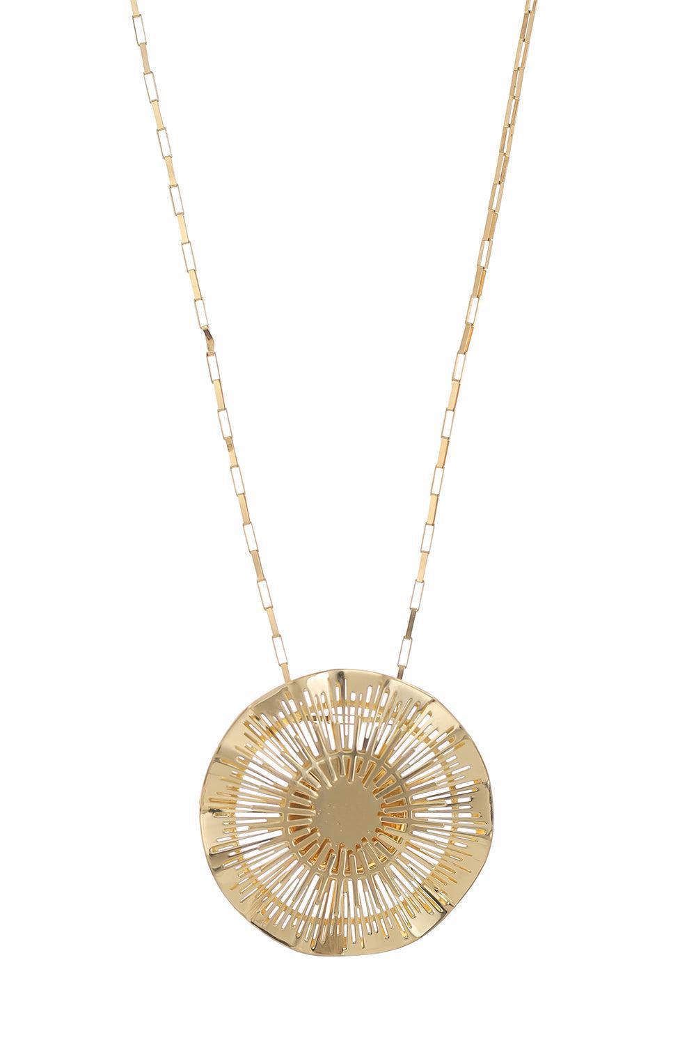 CAROL KAUFFMANN-Diamond Explosion Medallion Necklace-YELLOW GOLD
