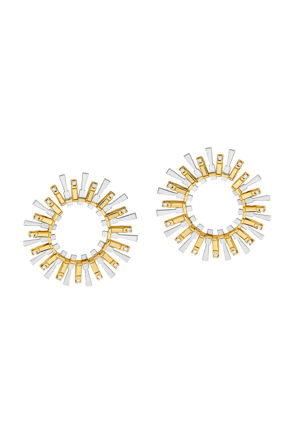 CAROL KAUFFMANN-Diamond Valentim Hoop Earrings-YELLOW GOLD