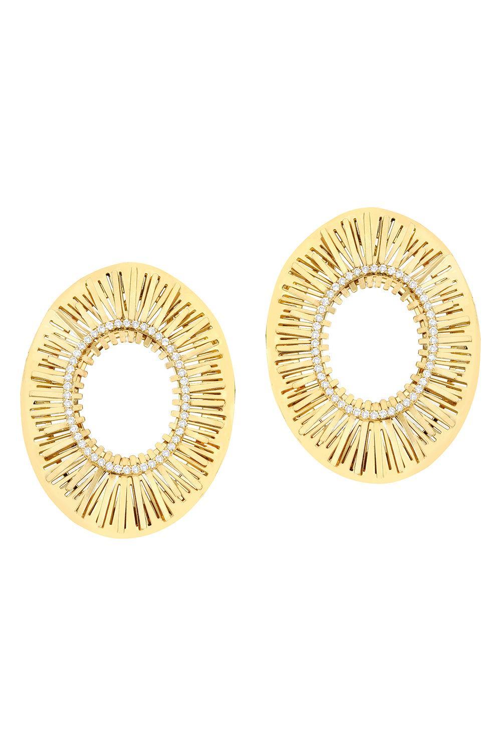 Large Oval Explosion Earrings