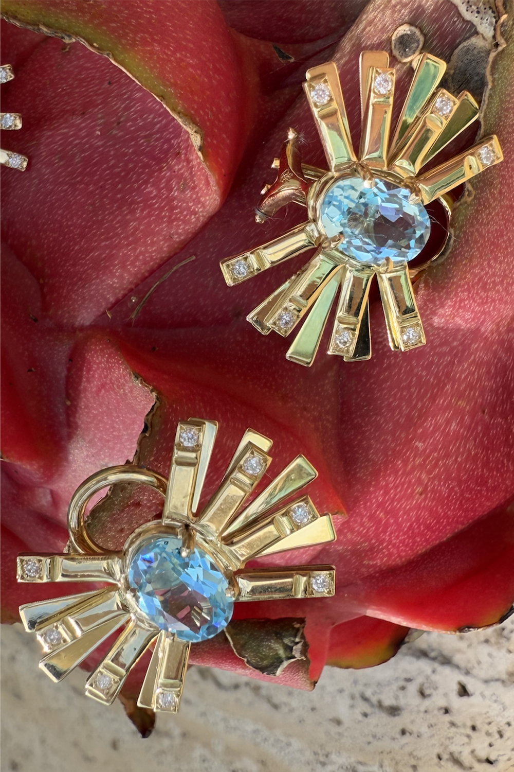 Light Blue Topaz Mini Farfalle Earrings-YELLOW GOLD-JEWELRYFINE JEWELEARRING-CAROL KAUFFMANN